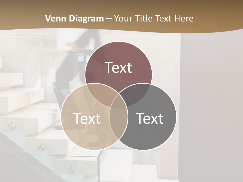 A Man In A Suit Is Walking Down A Set Of Stairs PowerPoint Template