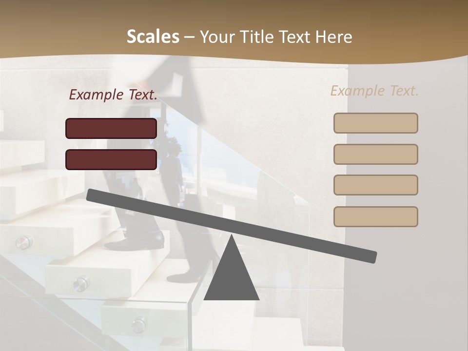 A Man In A Suit Is Walking Down A Set Of Stairs PowerPoint Template