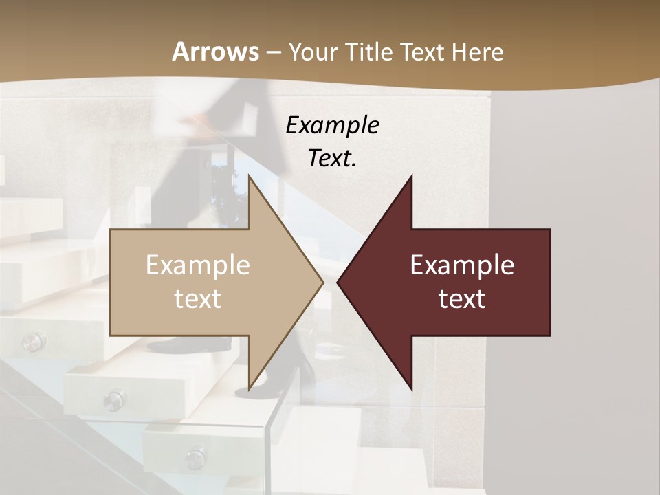 A Man In A Suit Is Walking Down A Set Of Stairs PowerPoint Template