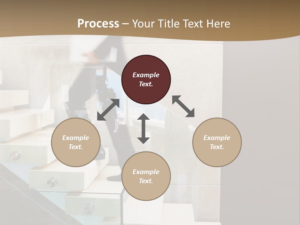 A Man In A Suit Is Walking Down A Set Of Stairs PowerPoint Template