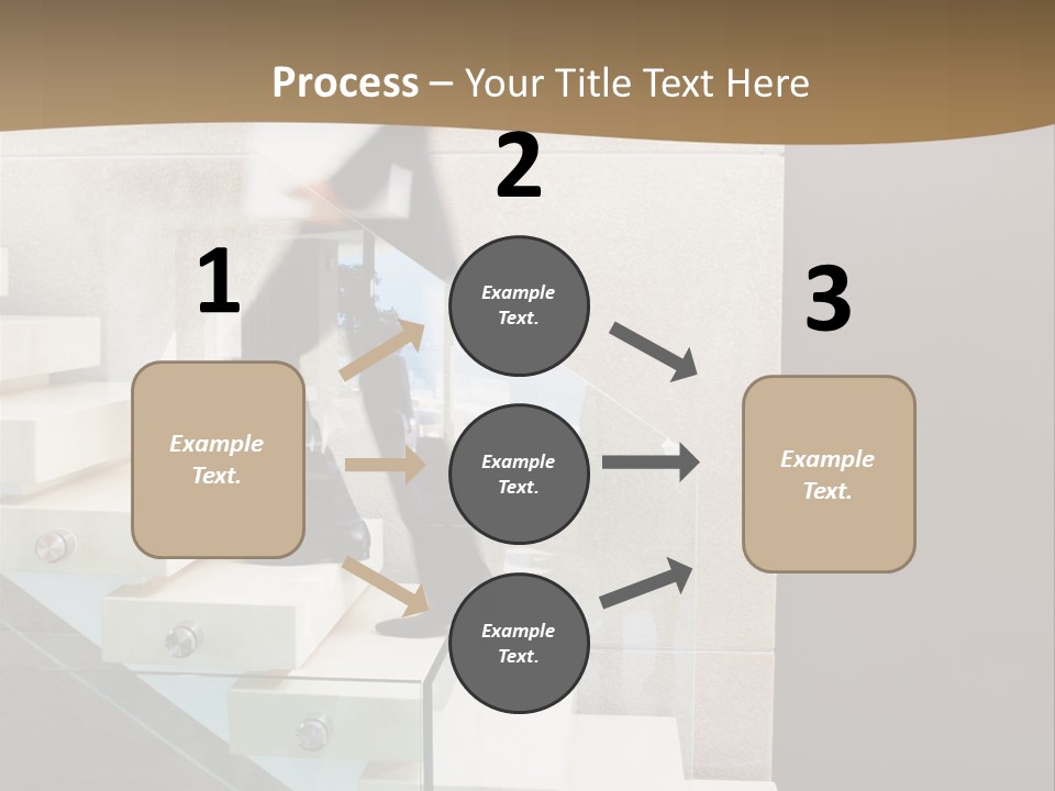 A Man In A Suit Is Walking Down A Set Of Stairs PowerPoint Template