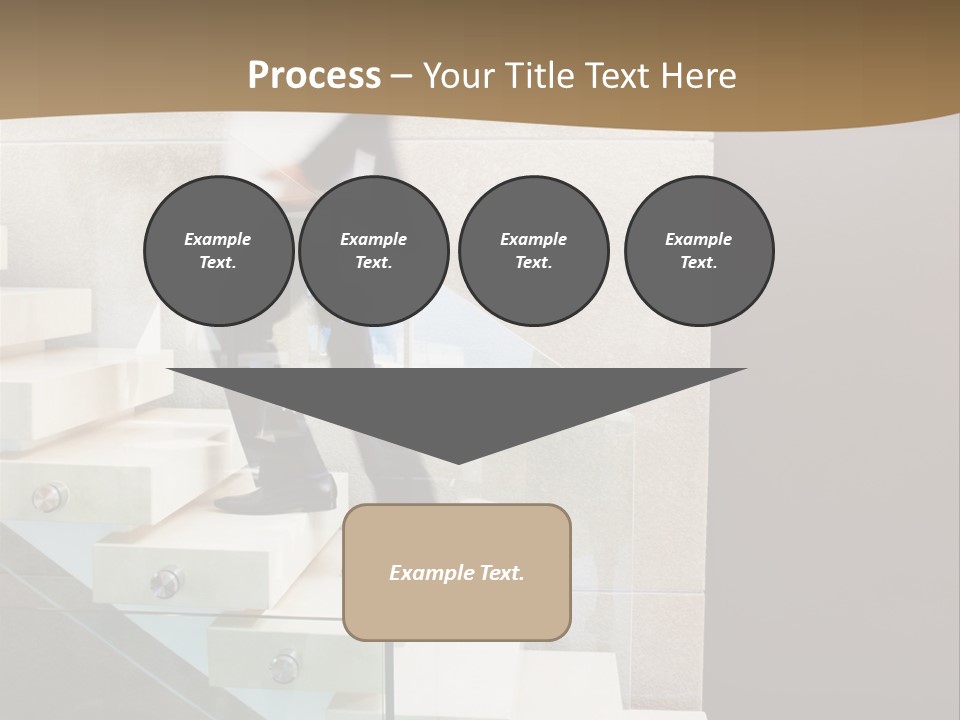 A Man In A Suit Is Walking Down A Set Of Stairs PowerPoint Template