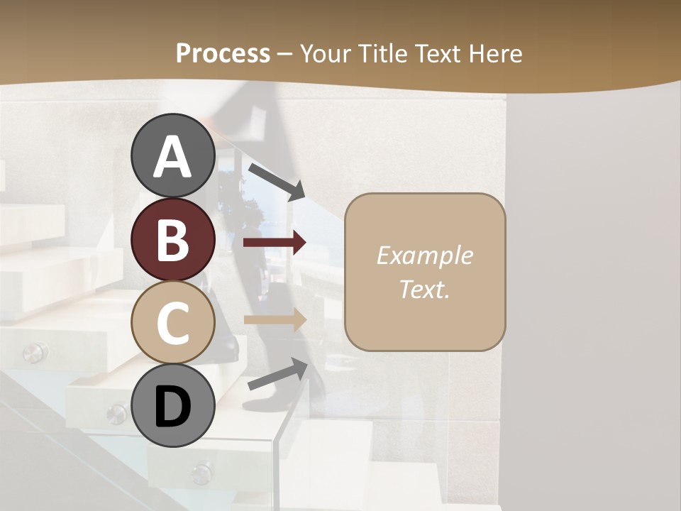 A Man In A Suit Is Walking Down A Set Of Stairs PowerPoint Template