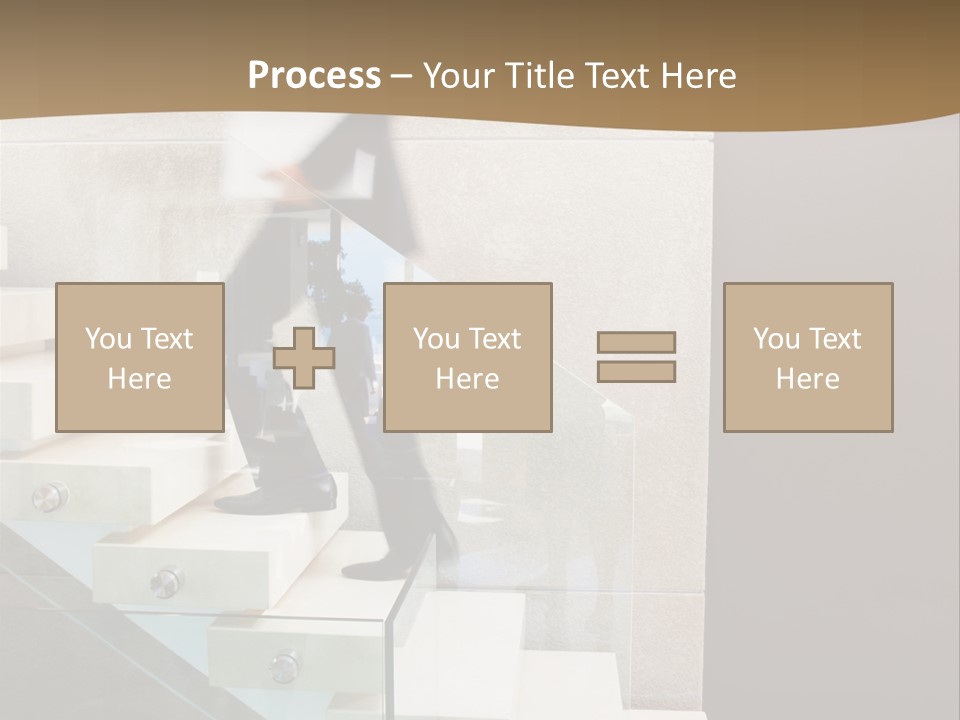 A Man In A Suit Is Walking Down A Set Of Stairs PowerPoint Template