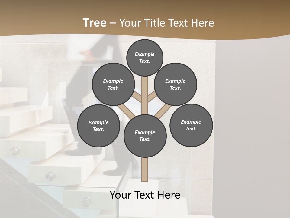 A Man In A Suit Is Walking Down A Set Of Stairs PowerPoint Template