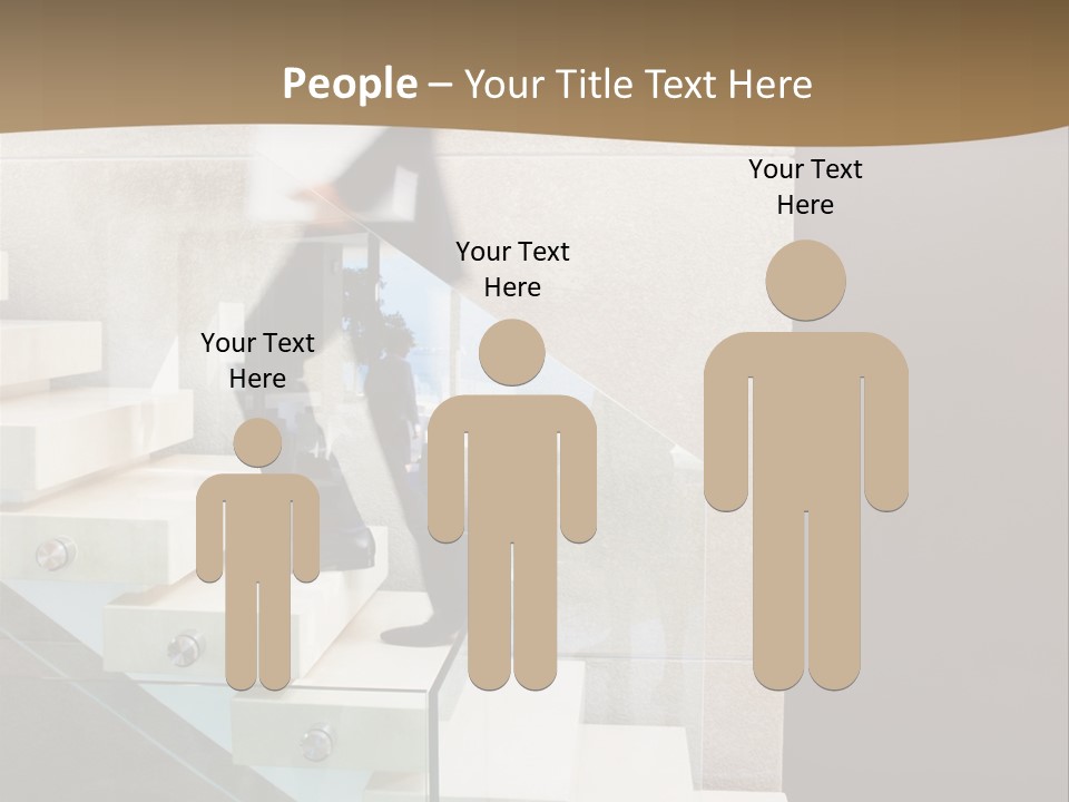 A Man In A Suit Is Walking Down A Set Of Stairs PowerPoint Template