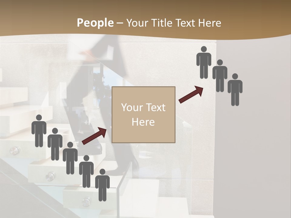 A Man In A Suit Is Walking Down A Set Of Stairs PowerPoint Template