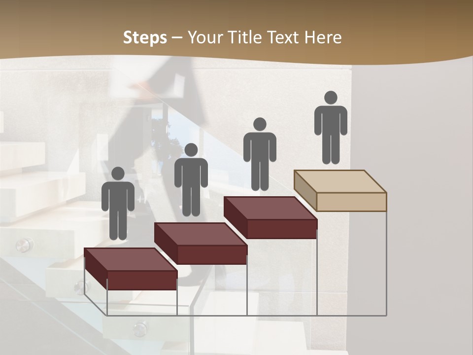 A Man In A Suit Is Walking Down A Set Of Stairs PowerPoint Template