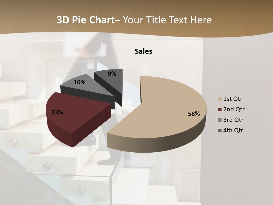 A Man In A Suit Is Walking Down A Set Of Stairs PowerPoint Template