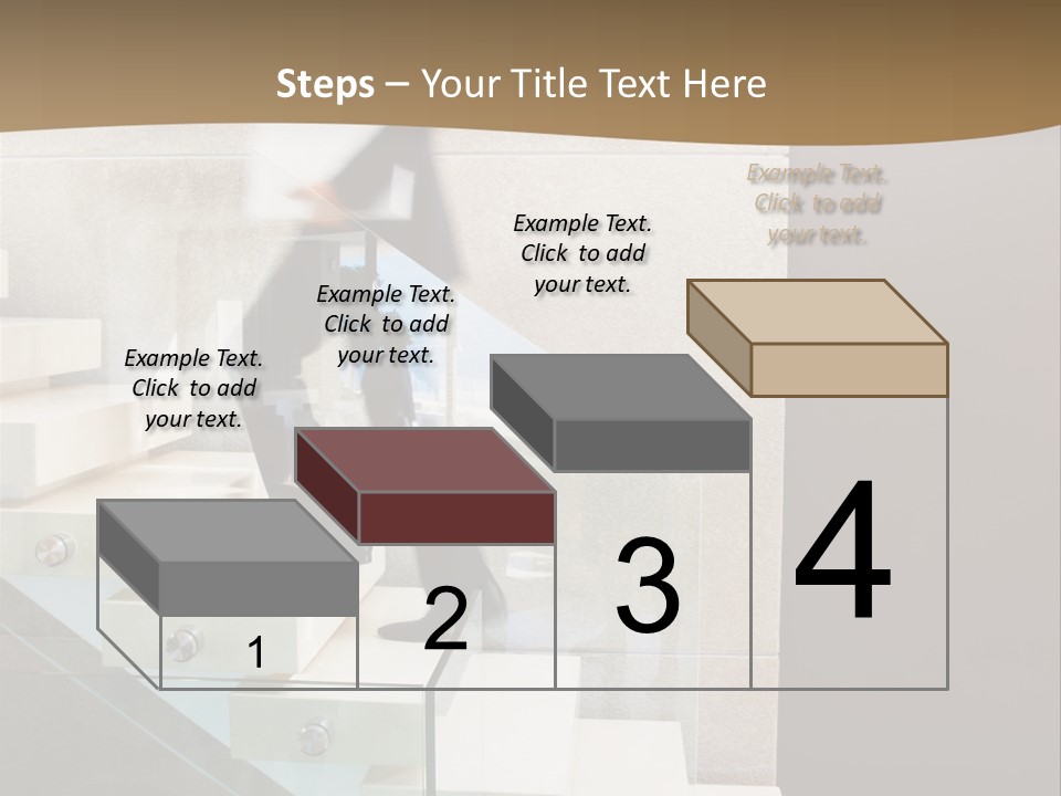 A Man In A Suit Is Walking Down A Set Of Stairs PowerPoint Template