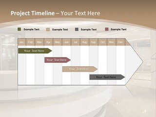 A Large Room With A Counter And Chairs PowerPoint Template
