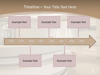 A Large Room With A Counter And Chairs PowerPoint Template