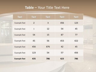 A Large Room With A Counter And Chairs PowerPoint Template