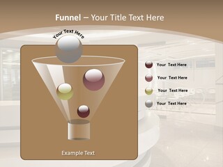 A Large Room With A Counter And Chairs PowerPoint Template