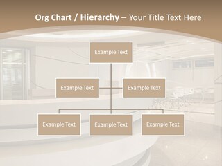 A Large Room With A Counter And Chairs PowerPoint Template