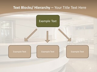 A Large Room With A Counter And Chairs PowerPoint Template