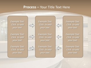 A Large Room With A Counter And Chairs PowerPoint Template