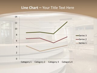 A Large Room With A Counter And Chairs PowerPoint Template