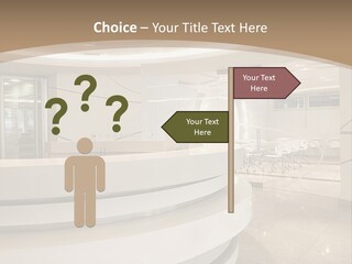 A Large Room With A Counter And Chairs PowerPoint Template