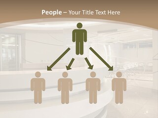 A Large Room With A Counter And Chairs PowerPoint Template