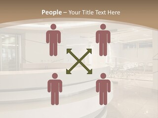 A Large Room With A Counter And Chairs PowerPoint Template