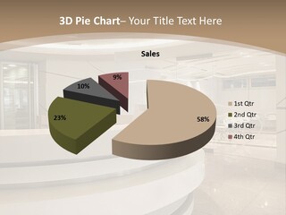A Large Room With A Counter And Chairs PowerPoint Template