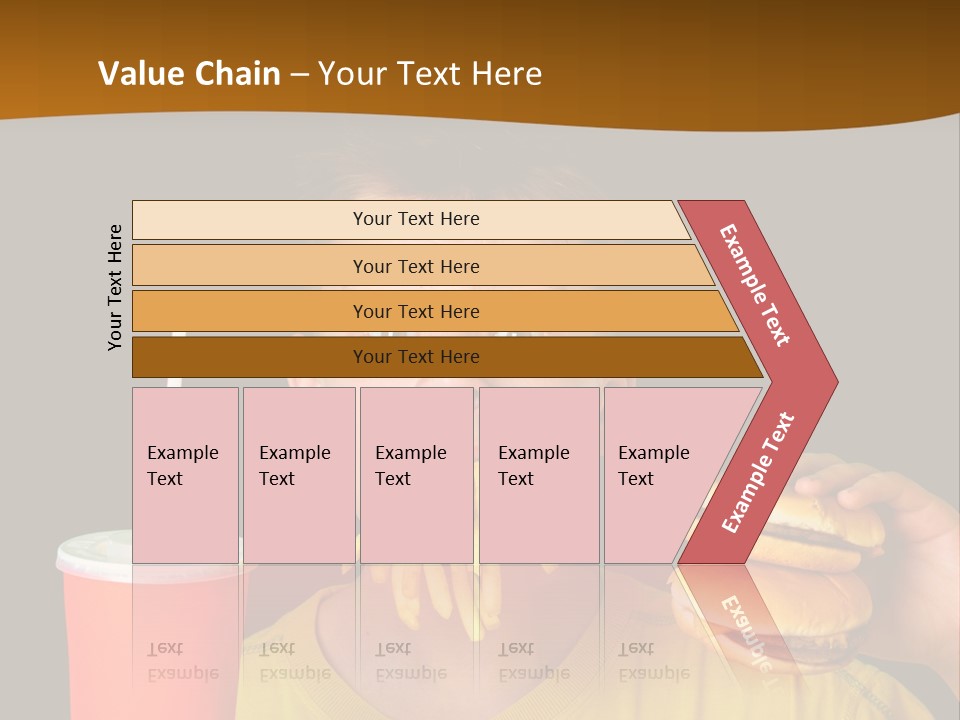 A Young Boy Is Eating A Hamburger And Fries PowerPoint Template
