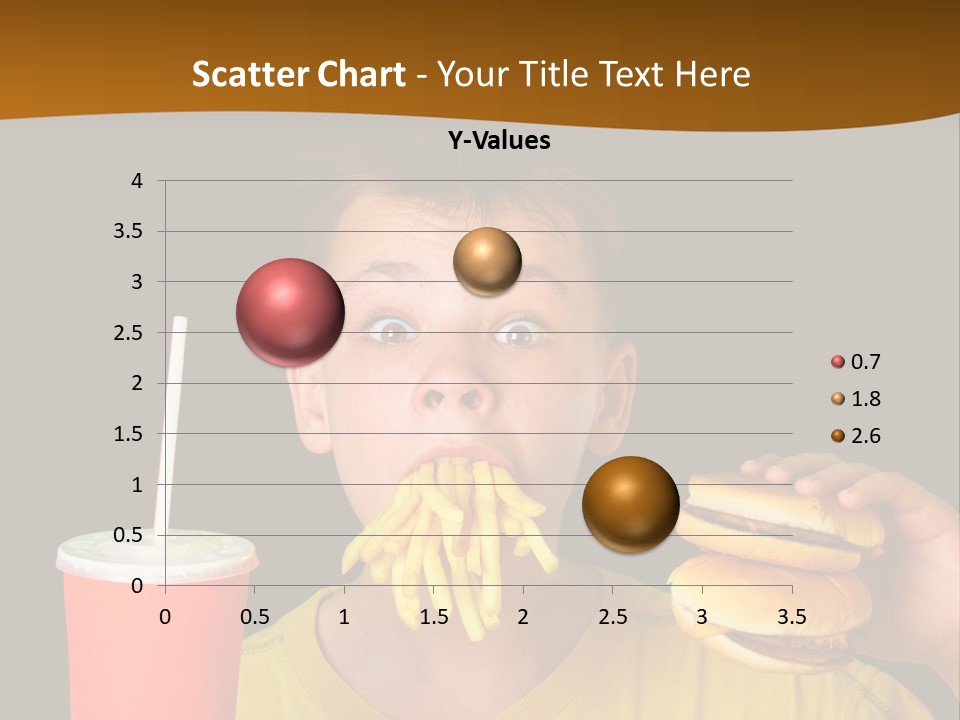 A Young Boy Is Eating A Hamburger And Fries PowerPoint Template