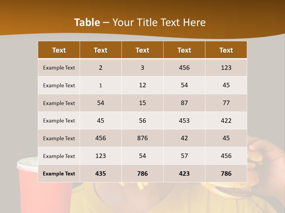 A Young Boy Is Eating A Hamburger And Fries PowerPoint Template