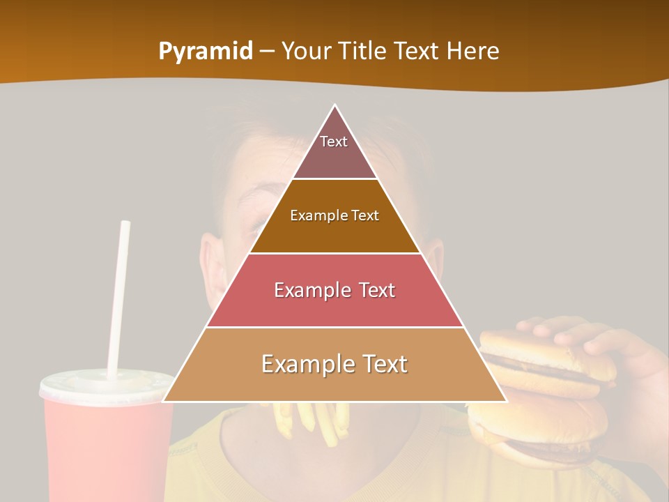 A Young Boy Is Eating A Hamburger And Fries PowerPoint Template