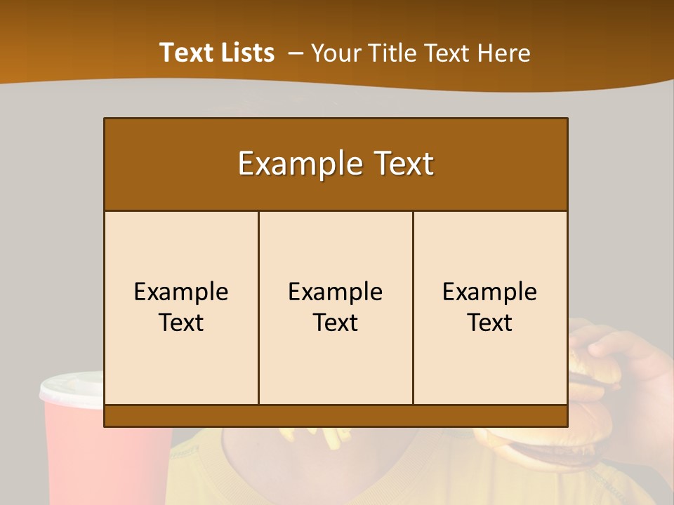 A Young Boy Is Eating A Hamburger And Fries PowerPoint Template