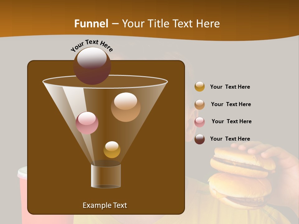 A Young Boy Is Eating A Hamburger And Fries PowerPoint Template