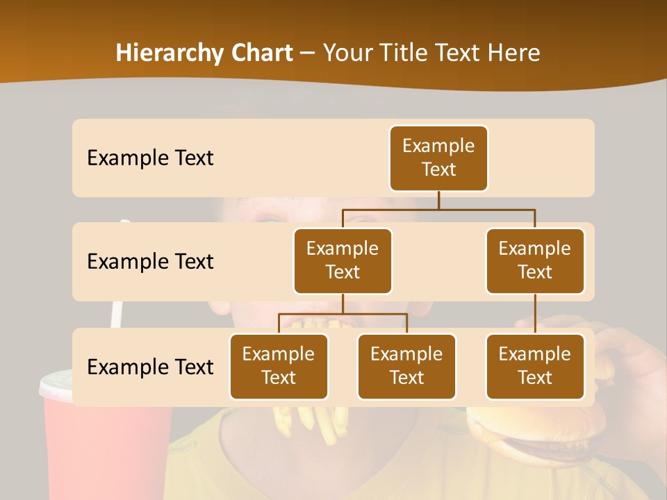 A Young Boy Is Eating A Hamburger And Fries PowerPoint Template