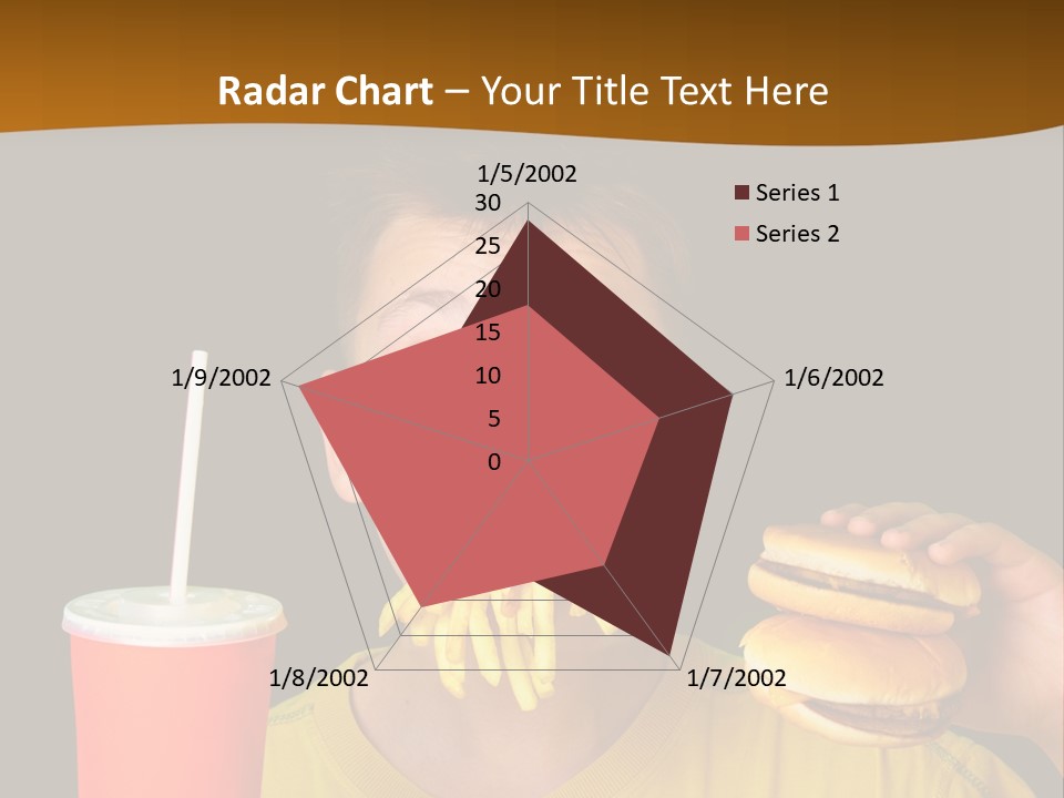 A Young Boy Is Eating A Hamburger And Fries PowerPoint Template
