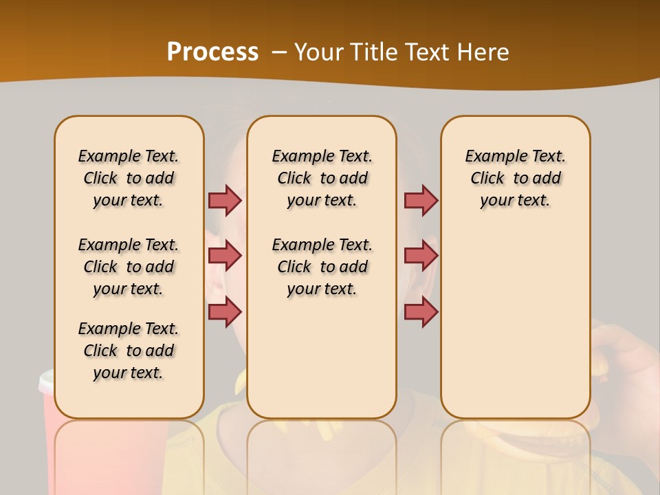 A Young Boy Is Eating A Hamburger And Fries PowerPoint Template