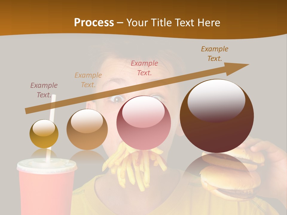 A Young Boy Is Eating A Hamburger And Fries PowerPoint Template