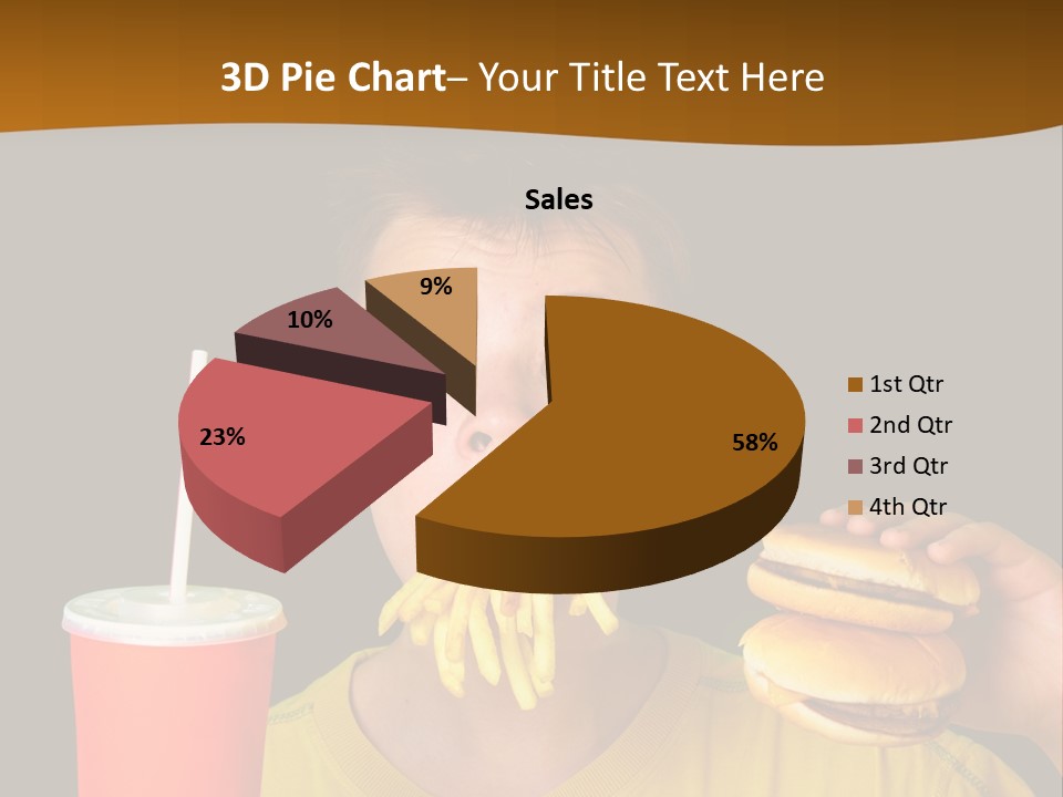 A Young Boy Is Eating A Hamburger And Fries PowerPoint Template