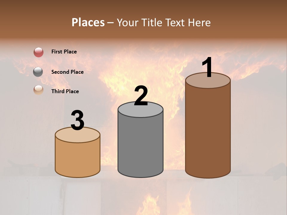 A Large Fire Is Burning In A Building PowerPoint Template
