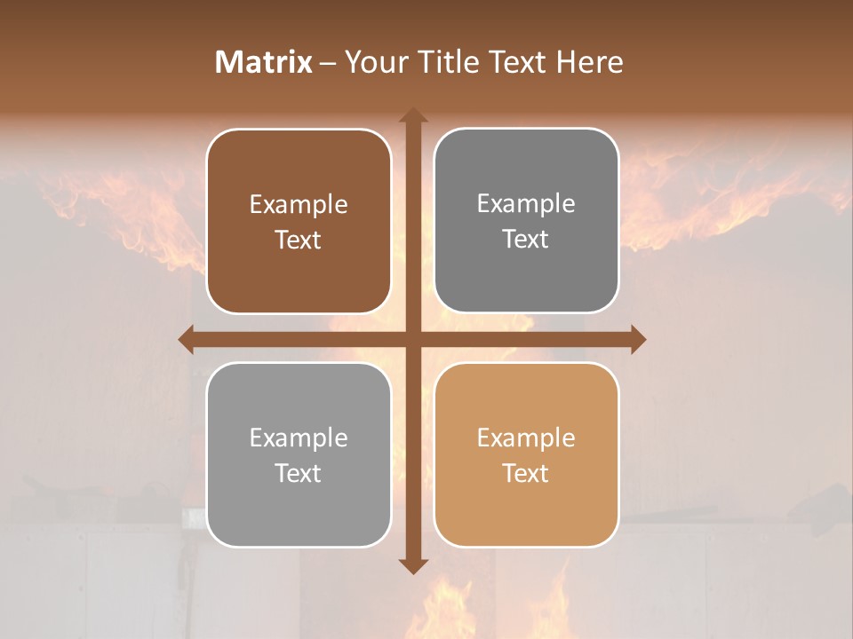 A Large Fire Is Burning In A Building PowerPoint Template