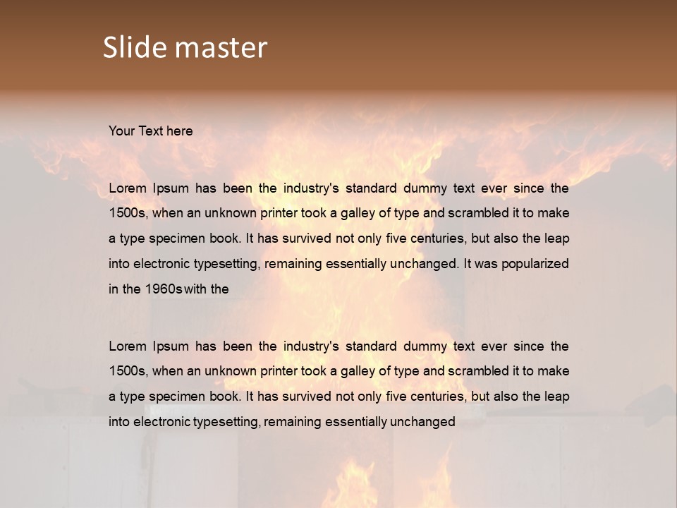 A Large Fire Is Burning In A Building PowerPoint Template