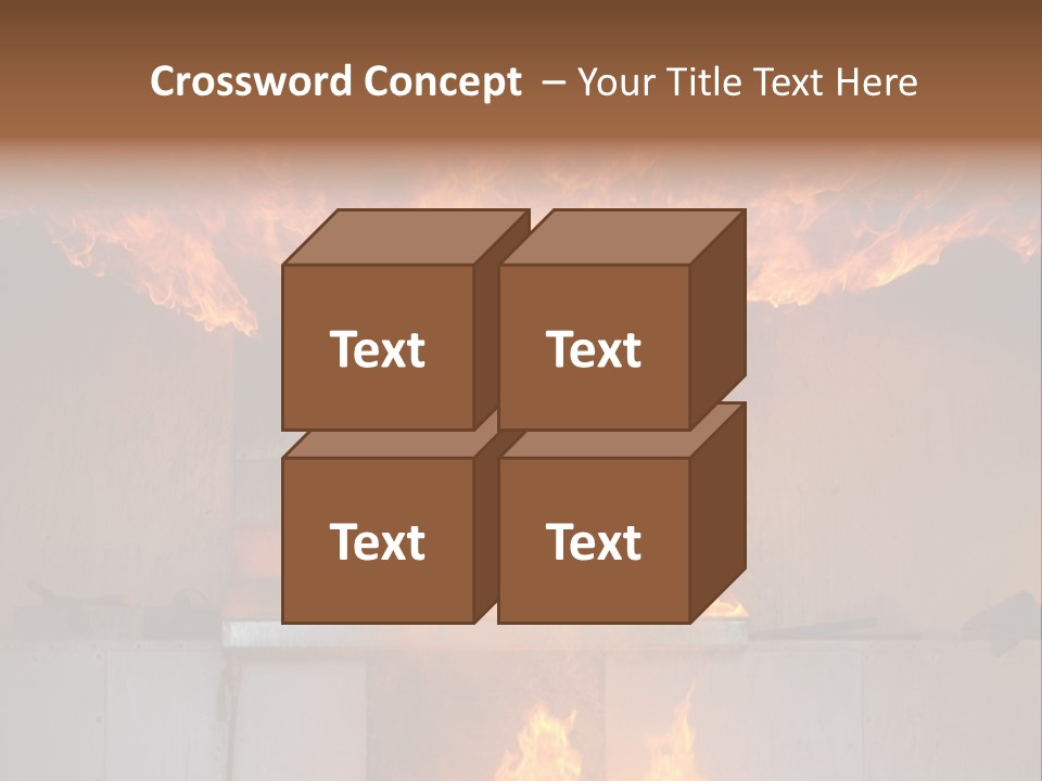 A Large Fire Is Burning In A Building PowerPoint Template