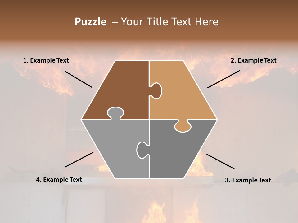 A Large Fire Is Burning In A Building PowerPoint Template