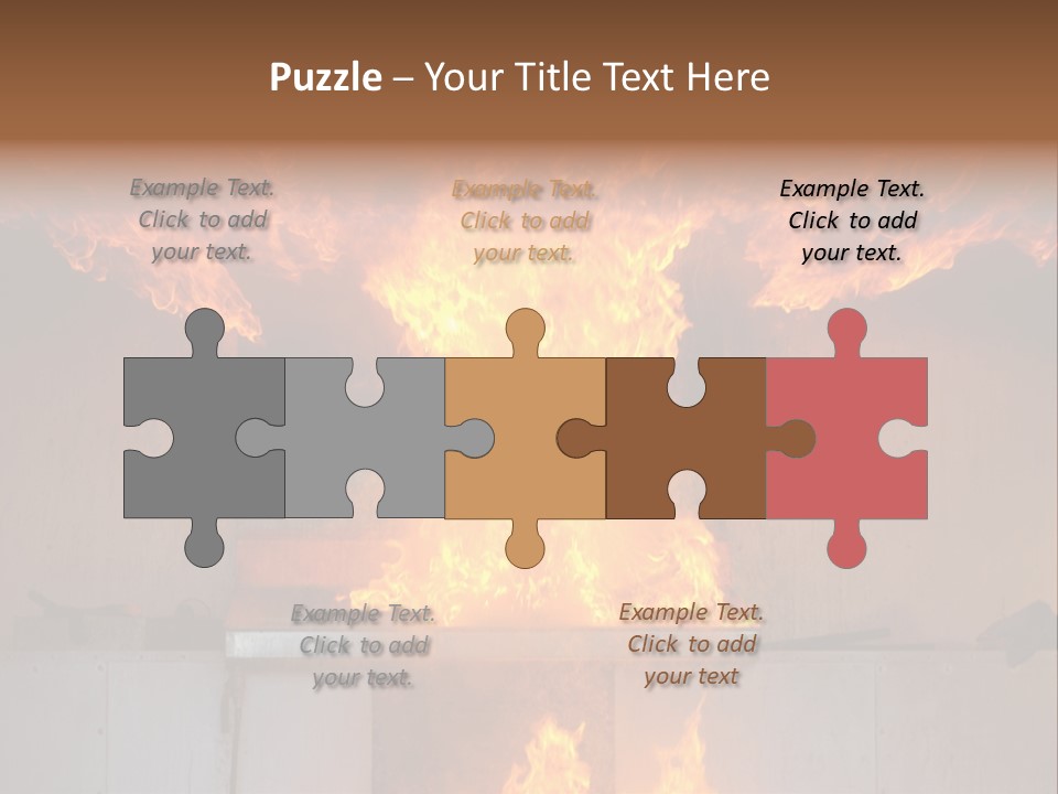 A Large Fire Is Burning In A Building PowerPoint Template