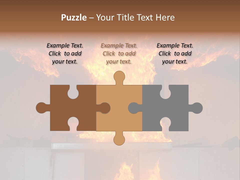 A Large Fire Is Burning In A Building PowerPoint Template