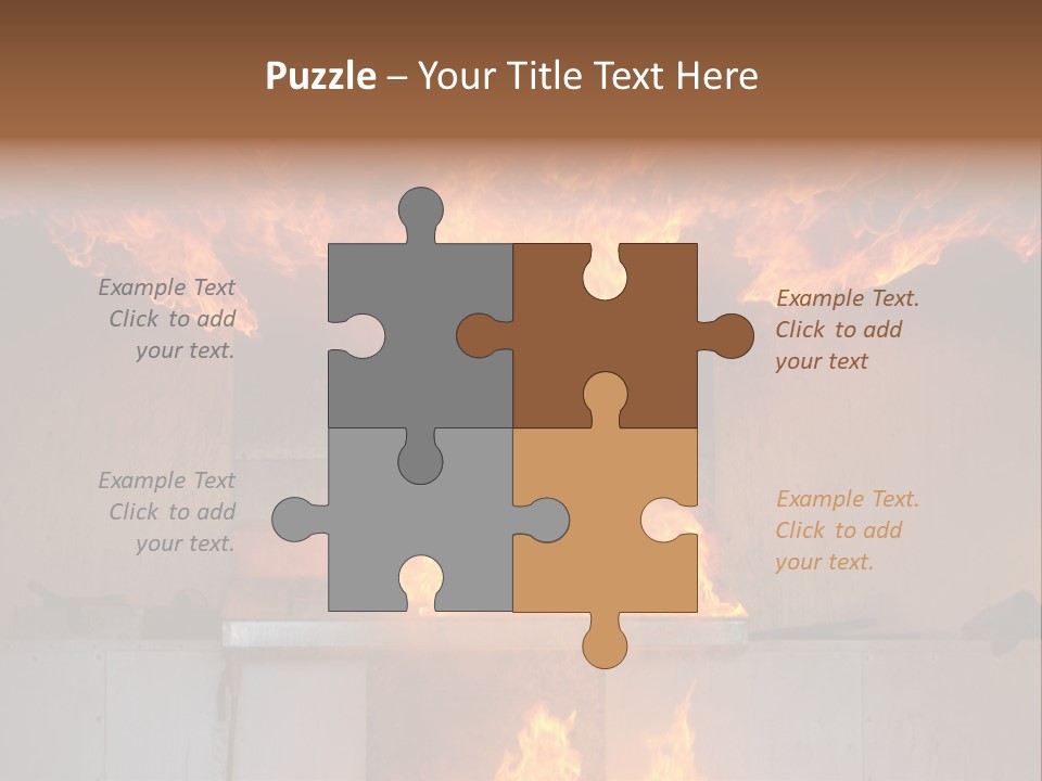 A Large Fire Is Burning In A Building PowerPoint Template