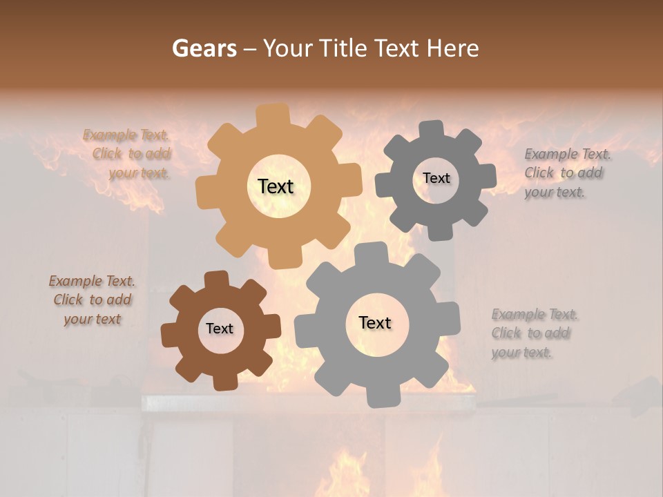 A Large Fire Is Burning In A Building PowerPoint Template