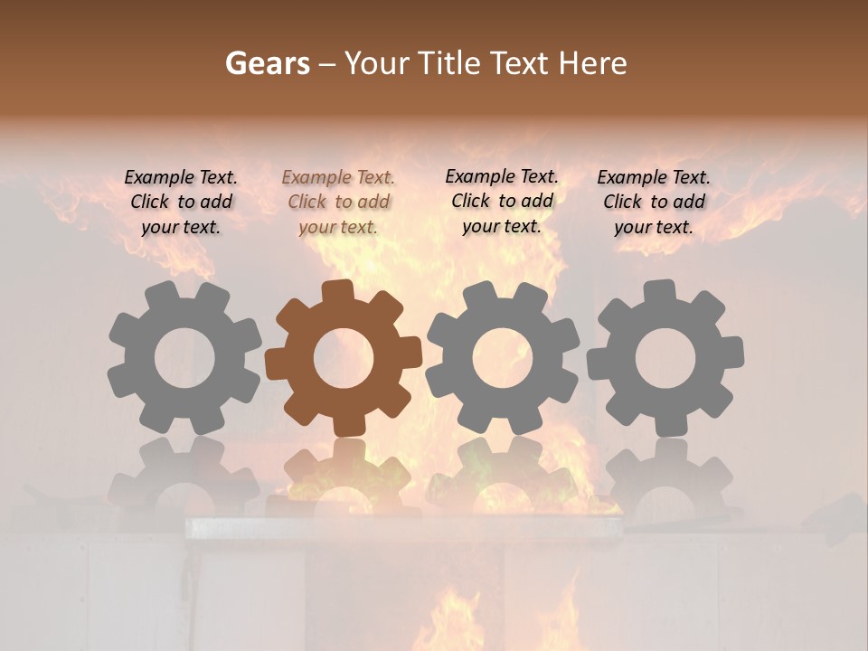 A Large Fire Is Burning In A Building PowerPoint Template