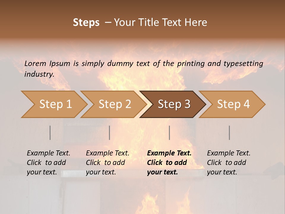 A Large Fire Is Burning In A Building PowerPoint Template