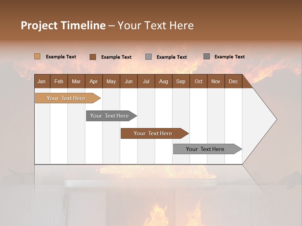 A Large Fire Is Burning In A Building PowerPoint Template