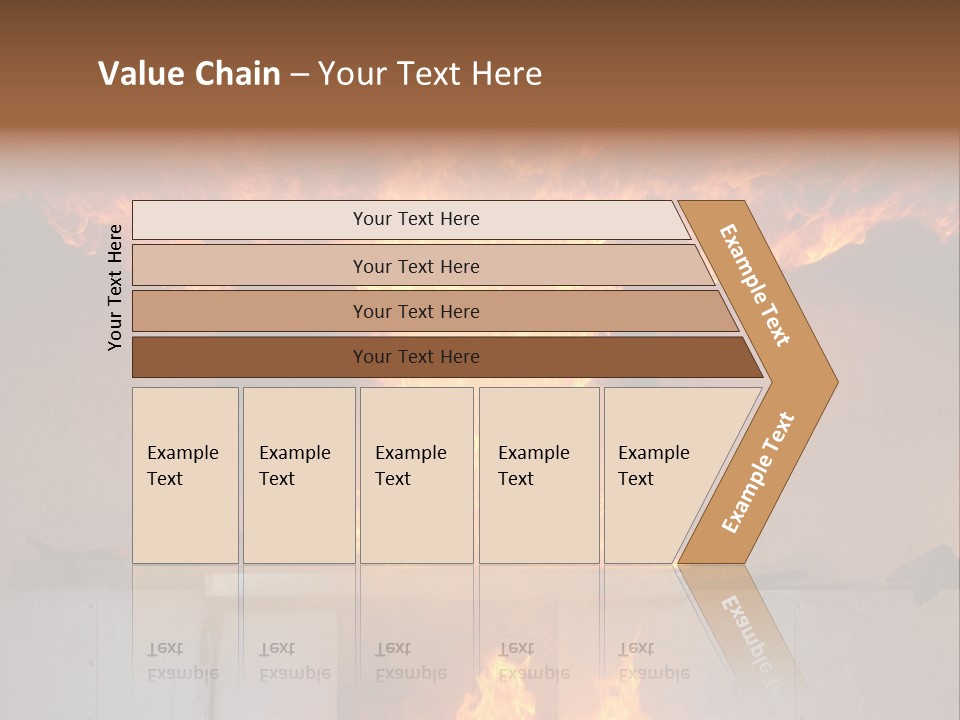A Large Fire Is Burning In A Building PowerPoint Template